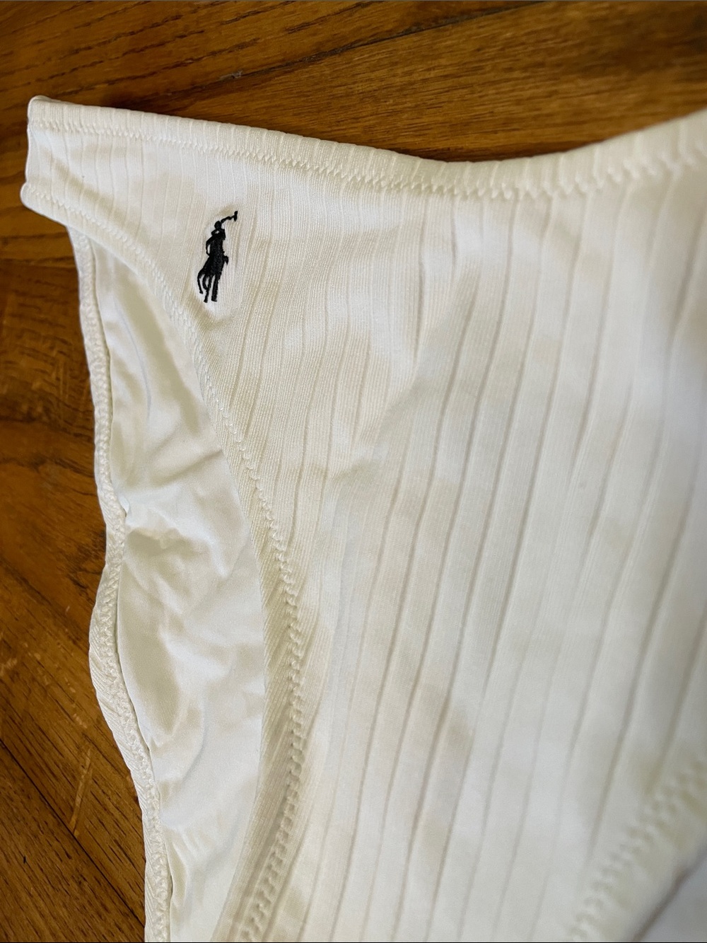 Polo Ralph Lauren White Ribbed One-Shoulder Bikini Set - Picture 3 of 15